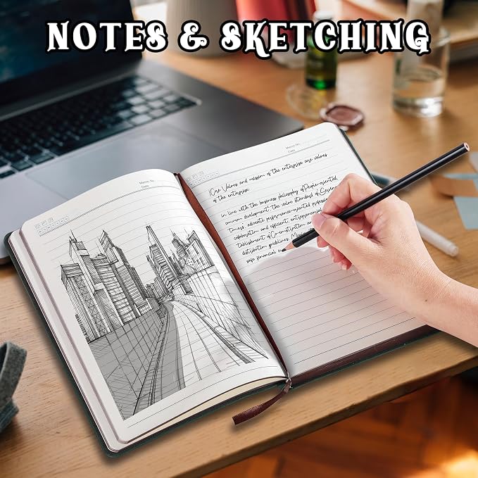 Fetinar 2026 Leather Vintage Journal Notebook, 300 Pages, Leather Softcover - Image 4