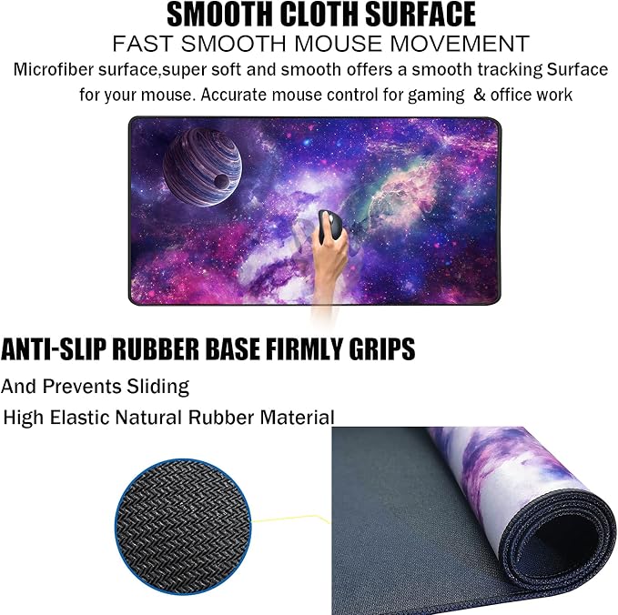 TEDNETGO Large Extended Gaming Mouse Pad, Long Mouse Pads, Extra Large Big - Image 3