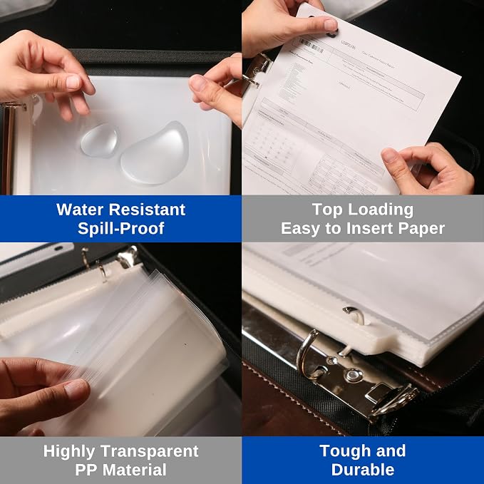 500 Pack Sheet Protectors for 3 Ring Binder, 8.5 x 11 Heavy Duty | Clear Page - Image 3