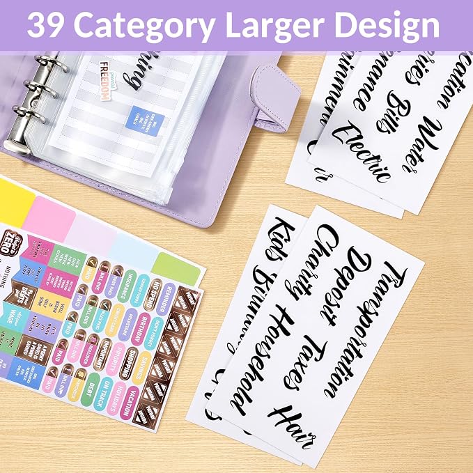 Sooez Budget Binder with Money Saving Challenge, Money Saving Binder with Cash - Image 6