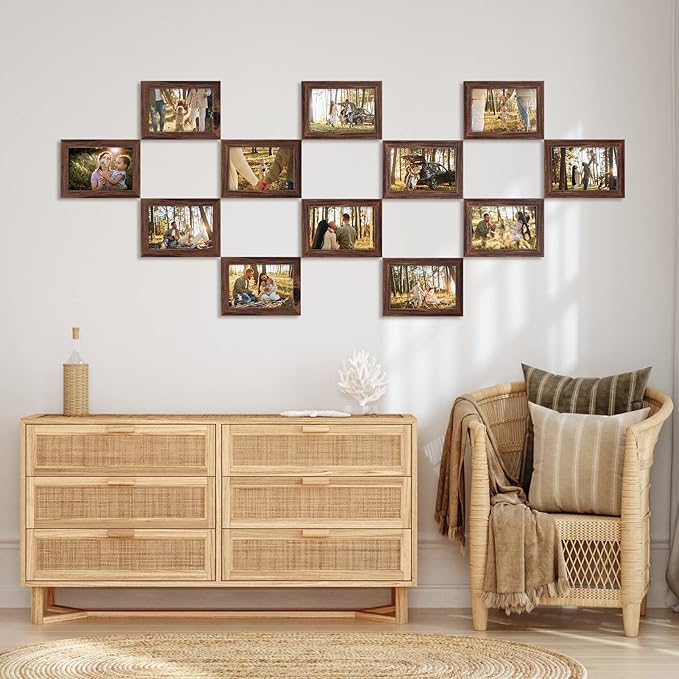 Giftgarden 4x6 Picture Frame Brown Set of 12 - Image 2