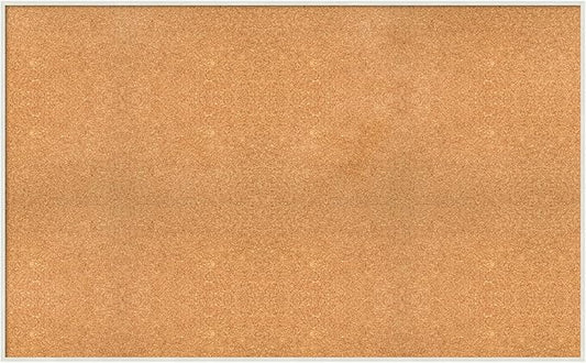 Amanti Art Natural Cork Board for Wall, 33x53 Vision Board with White Frame, Oversize Corkboard Office Decor for Home Organization, Modern Corkboard Pinboard to Display Items for Home Organization in-DeskLoop Office