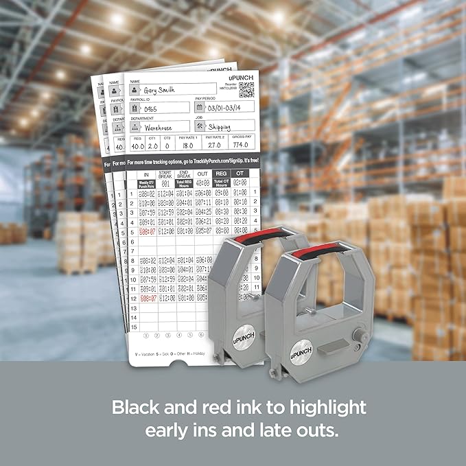uPunch Ink Ribbon for HN4000 Calculating Time Clock, 2-Pack-DeskLoop Office