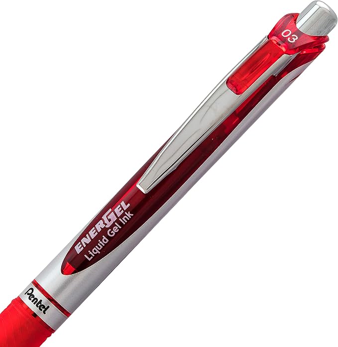 Pentel Gel Ink Pen, EnerGel RTX Retractable Gel Pen, Needle Tip, Extra Fine - Image 3