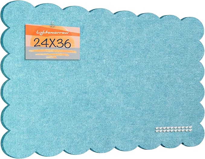 Lightomorrow Scalloped Bulletin Board, 36 x 24 Inches Felt Pin Board - Image 8