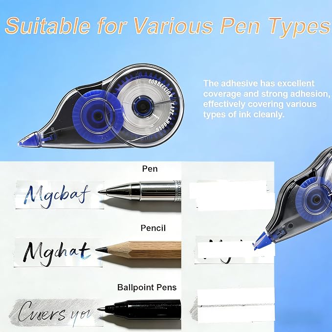 White Correction Tape, 4-Count Pack of White Correction Tape, Note Taking - Image 5