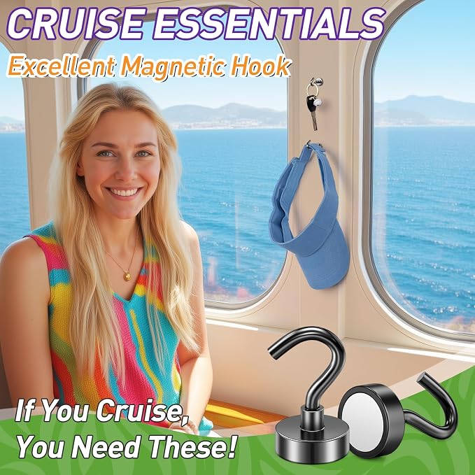 80 Pack Magnetic Hooks for 2026 Cruise Cabins Beach Vacation 30lbs+ Heavy Duty - Image 4