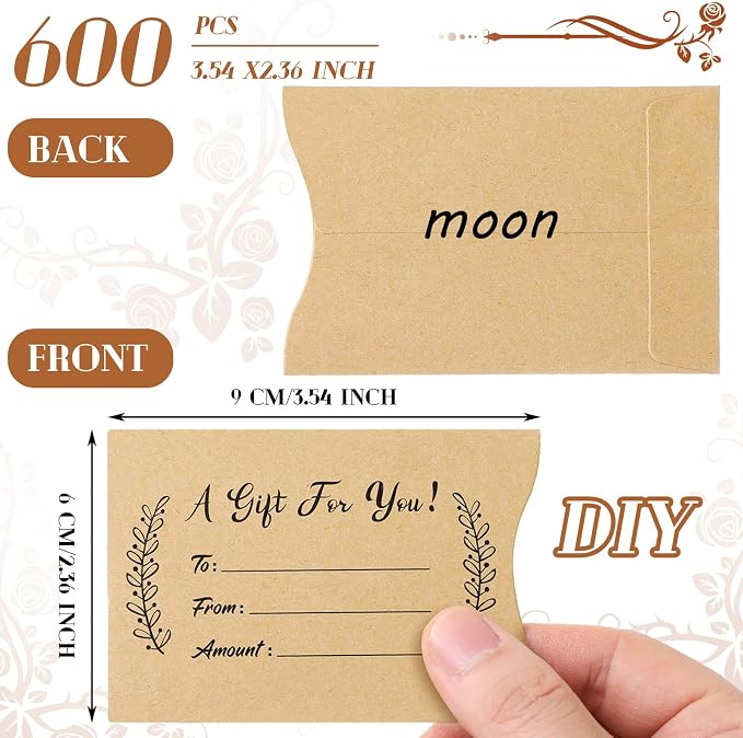 Yinder 600 Pcs Gift Card Envelopes Bulk Thank You Gift Card Sleeves - Image 2