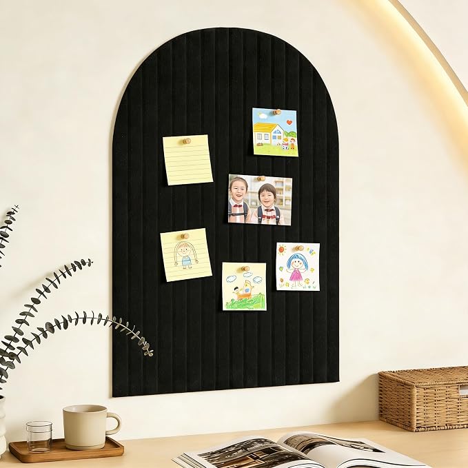 Large Arched Felt Bulletin Board, Sized 36" x 24" by Unknown
