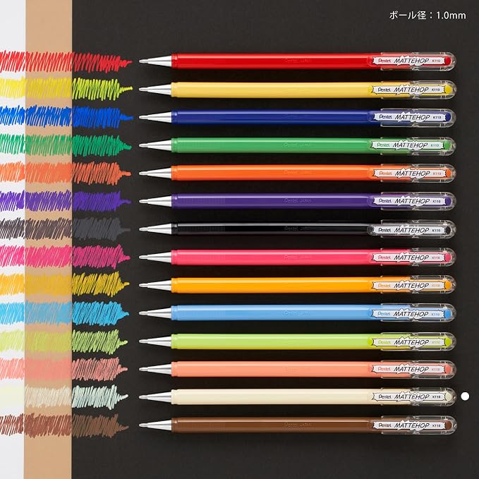 Pentel Color Ballpoint Pen, Matte Hop, Ivory White - Image 6