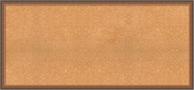 Amanti Art Natural Cork Board for Wall, 24x52 Vision Board with Bronze Frame, Oversize Corkboard Office Decor for Home Organization, Modern Corkboard Pinboard to Display Items for Home Organization-DeskLoop Office