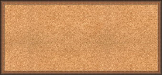 Amanti Art Natural Cork Board for Wall, 24x52 Vision Board with Bronze Frame, Oversize Corkboard Office Decor for Home Organization, Modern Corkboard Pinboard to Display Items for Home Organization-DeskLoop Office