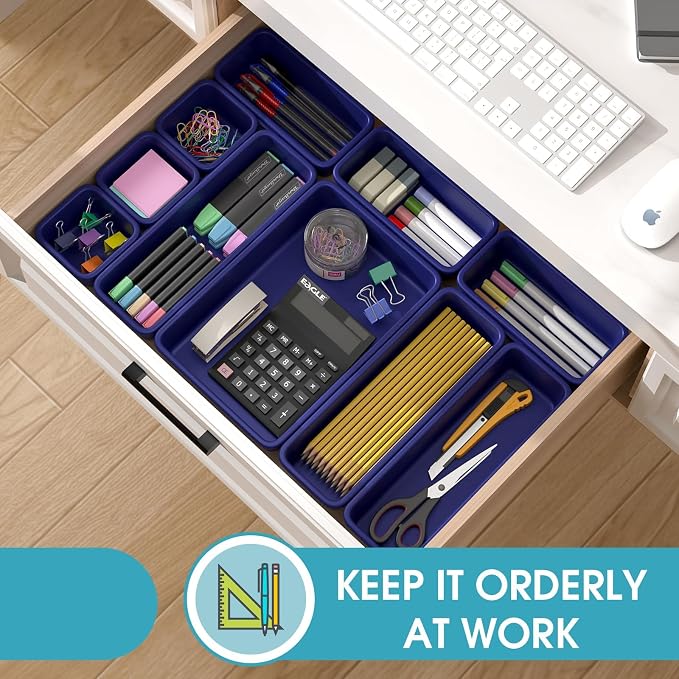 33 PCS Drawer Organizer Set, 4 Size Makeup Drawer Divider Organizer - Image 4