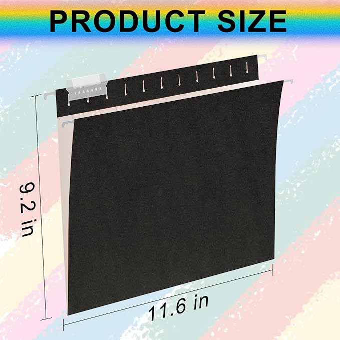 pmybupo Hanging File Folders, 25 Pack Letter Size Black Hanging File Folders - Image 2