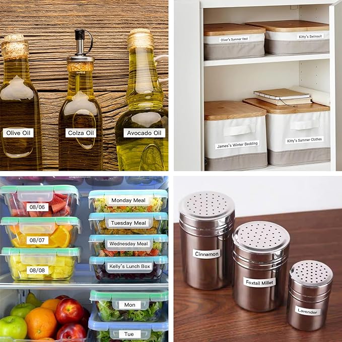 SUPVAN E10 Bluetooth Label Maker Machine with Tape, Continuous Waterproof Label, Versatile App with 35 Fonts and 1k+ Icons, Inkless Labeler for Home, Kitchen, School, Office Organization, White-DeskLoop Office