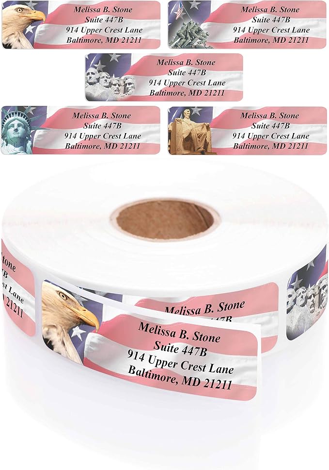 American Liberty Assorted Designer Rolled Address Labels by ArtisticDirect