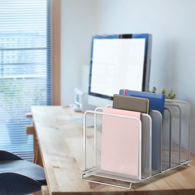 Simple Houseware Expandable 5 Section Upright File Sorter Organizer - Image 4