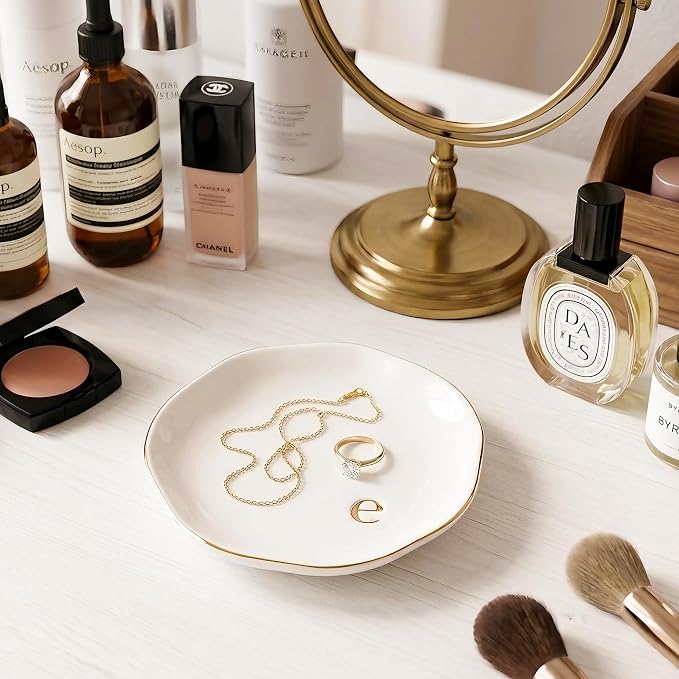 Ceramic Jewelry Tray, Personalized Initial Jewelry Dish - Image 4