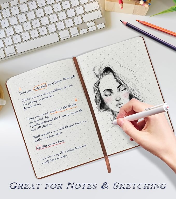 Biuwory Dotted Journal Notebook, 140 Dot Grid Pages, Medium 5.7"×8.3" | A5 - Image 3