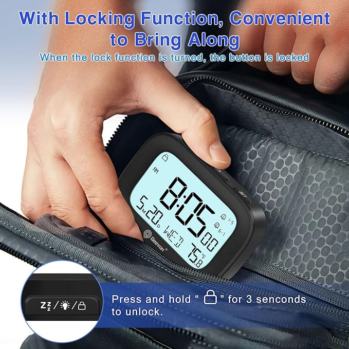 Geevon Small Travel Alarm Clock, Digital Alarm Clocks - Image 4