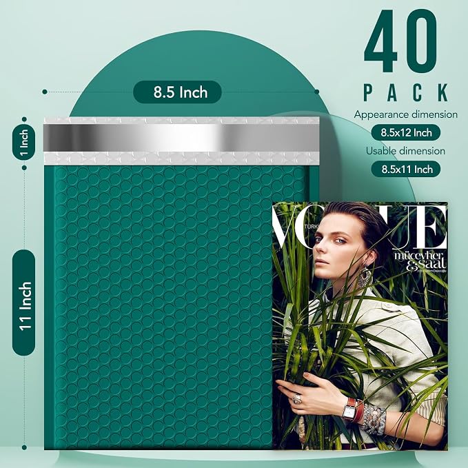 Fuxury Thick Bubble Mailers 8.5x12” 40 Pack Large Bubble Envelopes Opaque - Image 3