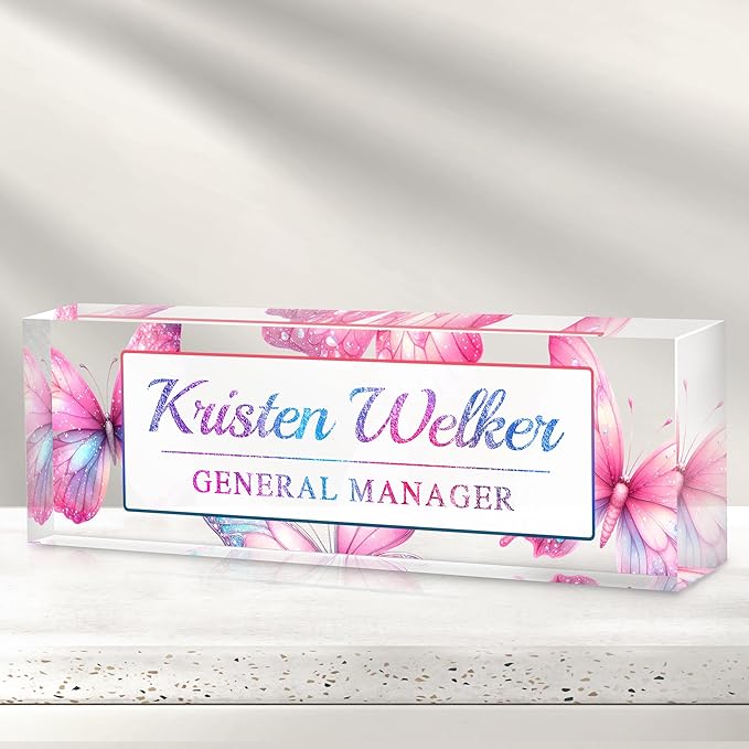 Desk Name Plate Personalized, Custom Name Plate by Gowelly