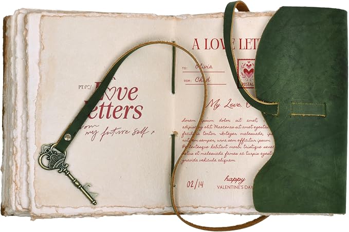 LEATHER VILLAGE Vintage Leather Journal – 200 Handmade Vintage Deckle Edge - Image 2