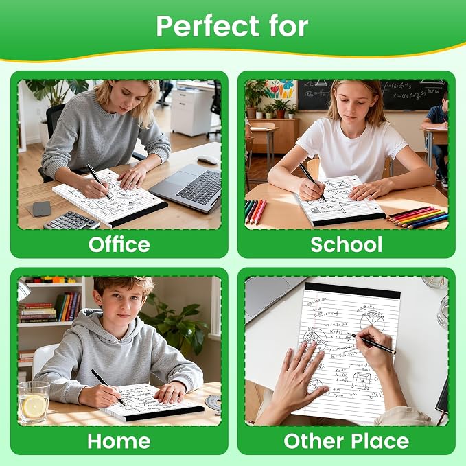 3 Hole Legal Pad 8.5 x 11, 2 Pack White Note Pads, Notebook Paper Wide Ruled - Image 7