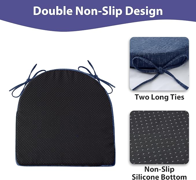 IPYNBAP Chair Cushions for Dining Chairs, Kitchen Chair Cushions, Non Slip - Image 4