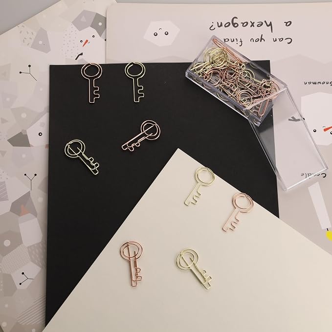 OWLFAVO 40pcs Key Shape Paper Clips - Image 5