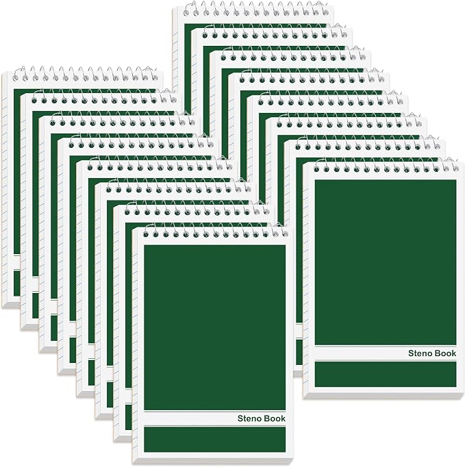16 Pack Steno Pads 6 x 9 in Top Spiral Notebook Bulk Pack 960 Total Sheets by UZLUbuywithconfidence