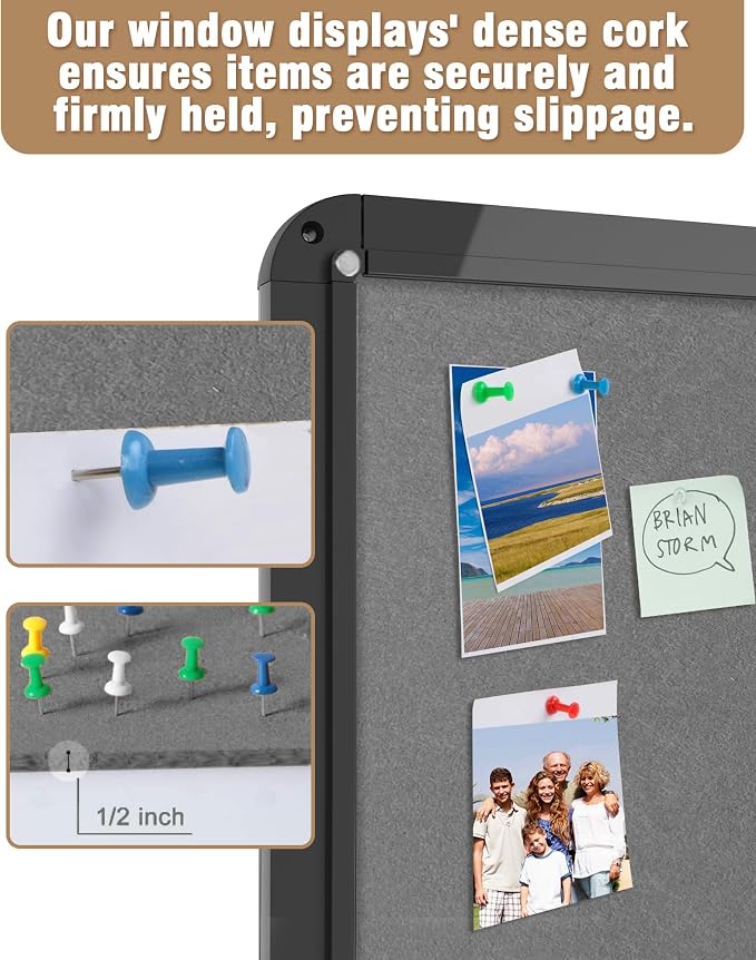 Mifuro 36"x24" Enclosed Bulletin Board, Lockable Weather-Resistant Aluminum - Image 6