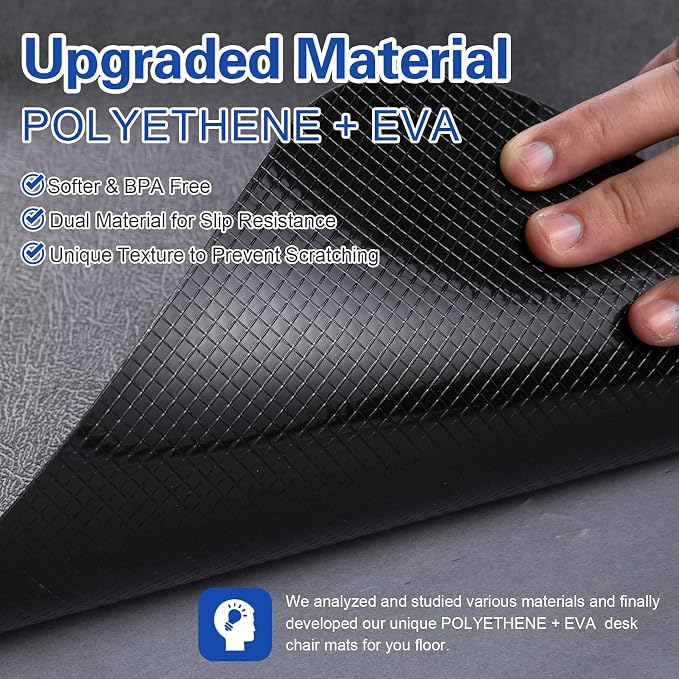 Office Rolling Chair Mat for Hardwood and Tile Floor, Chair Mat Best for Under - Image 2