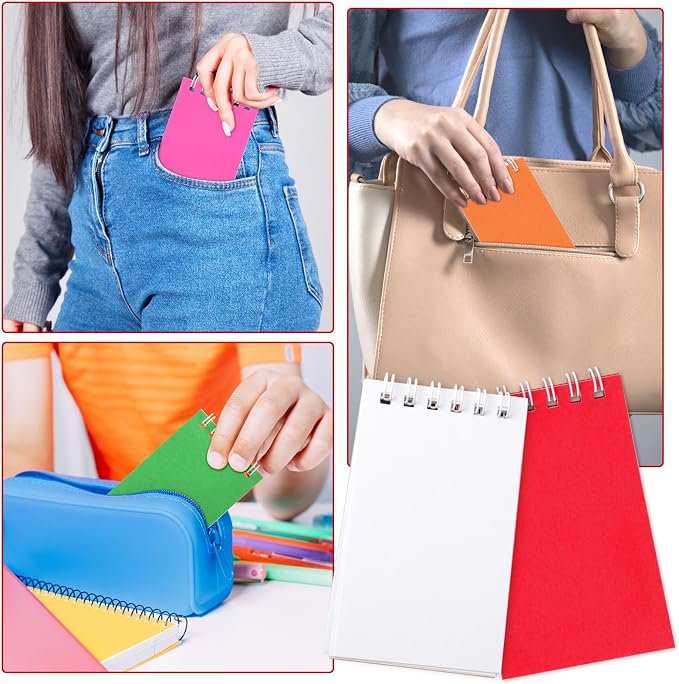 Hooqict 24 Pack Small Pocket Notebook Mini Notebooks Bulk Small Spiral Notepads - Image 7