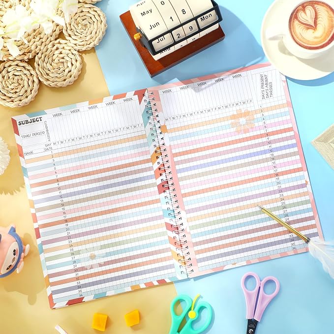 Fuyoooo Teacher Record Book Teacher Grade Books 2026-2027 Spiral Bound Record - Image 5