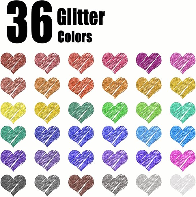 Glitter Gel Pens for Coloring Book,72 Color Gel Pens Set including 36 Color Gel Pen with 36 Refills,40% More Ink Colored Gel Pens for Drawing, Doodling, Scrapbook, Journaling-DeskLoop Office
