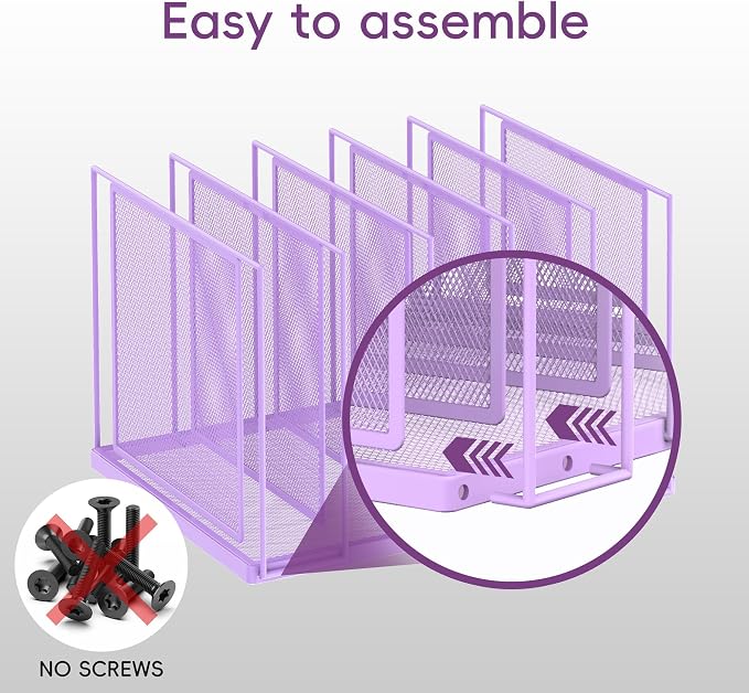 File Organizer for Desk, 5-Section Vertical File Sorter, Paper Holder Organizer - Image 4
