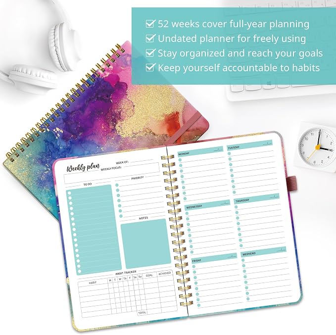 Taja Undated Weekly Planner, Weekly To Do List Notebook - Image 4