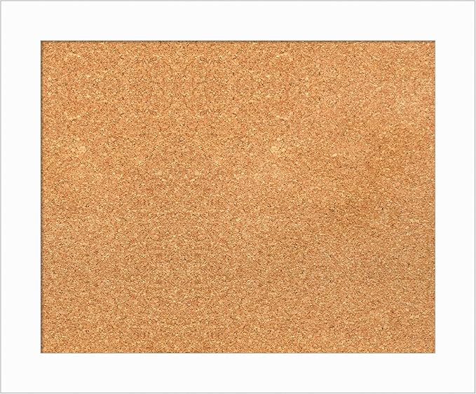 Amanti Art Natural Cork Board for Wall, 19x23 Vision Board with White Frame, Small Corkboard Office Decor for Home Organization, Casual Corkboard Pinboard to Display Items for Home Organization in-DeskLoop Office
