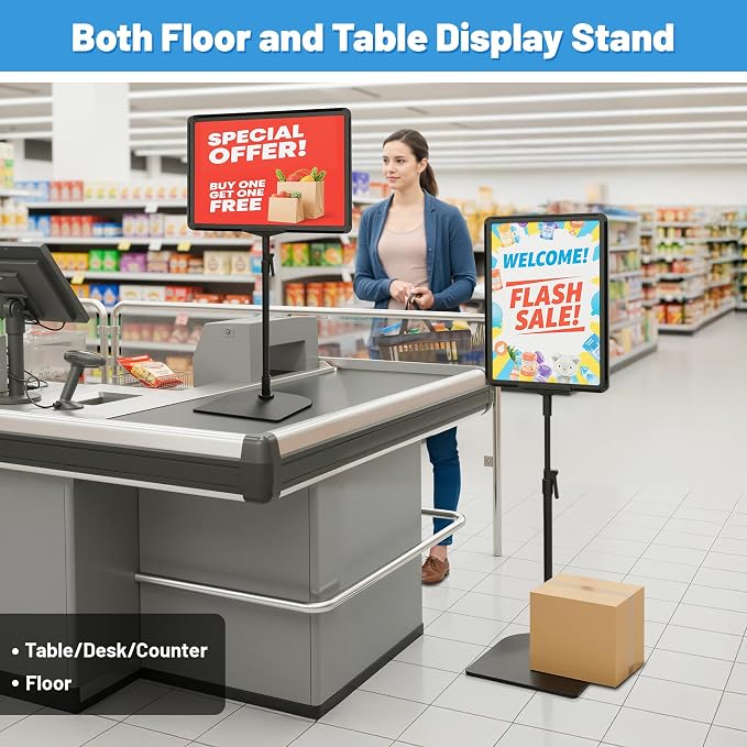 4Pack Sign Stand for Display 8.5 x 11, Adjustable Poster Stand for Table Top & - Image 2