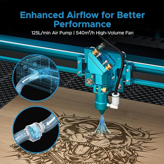 OMTech Pronto 150W CO2 Laser Engraver & Cutter with Water Chiller – 63"x40" Workspace, 1,000mm/s Speed, Autofocus, 2-Way Pass, Air Assist, for Wood, Acrylic & More-DeskLoop Office