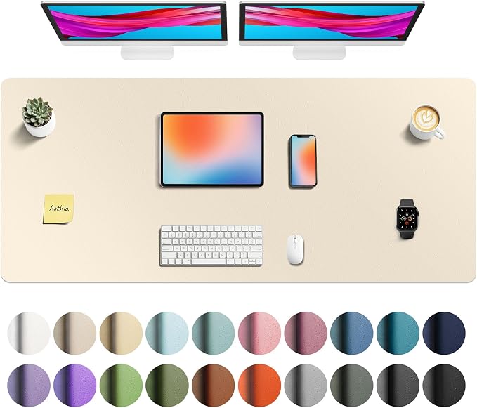 Aothia Faux Leather Desk Mat by AothiaSimpleNaturalUnique