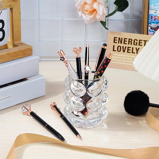 WEMATE 8Pcs Ballpoint Pens Set Metal Crystal Diamond Pen Glitter - Image 5