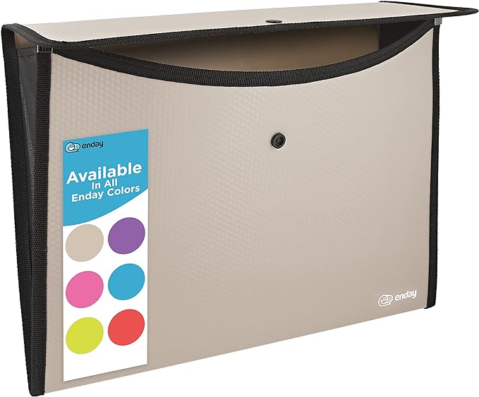 Square Flap Document Holder Grey, Expanding File Folder, A4 Letter Size by Enday