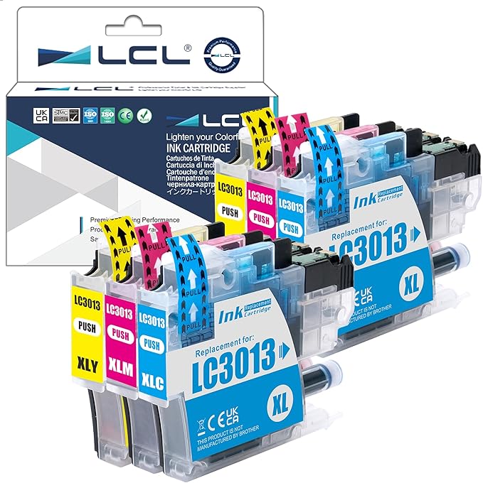 LCL LC3013 Color Ink Cartridges Replacement for Brother LC3013 LC3011 LC30113PKS LC30133PKS LC 3013 LC 3011 for MFC-J497DW MFC-J491DW MFC-J690DW Printers (6-Pack 2C 2M 2Y)-DeskLoop Office