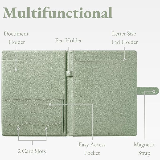 Mymazn Padfolio, Portfolio Folder, Legal Pad Holder, Resume Folder | Faux - Image 3