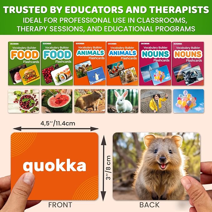 QUOKKA 312 Noun Flash Cards Set – Kids and Adults Vocabulary Builder - Image 2