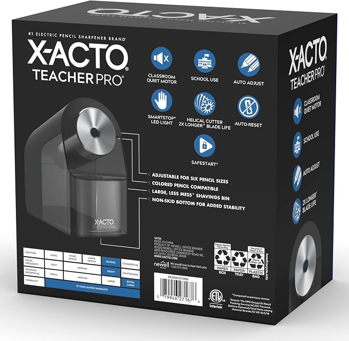X-ACTO Teacher Pro Electric Pencil Sharpener, Heavy Duty, Classroom Essentials - Image 6