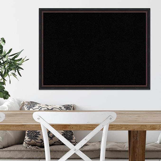 Amanti Art Black Cork Board for Wall, 22x30 Vision Board with Black Wood Frame, Medium Corkboard Office Decor for Home Organization, Casual Corkboard Pinboard to Display Items for Home Organization-DeskLoop Office
