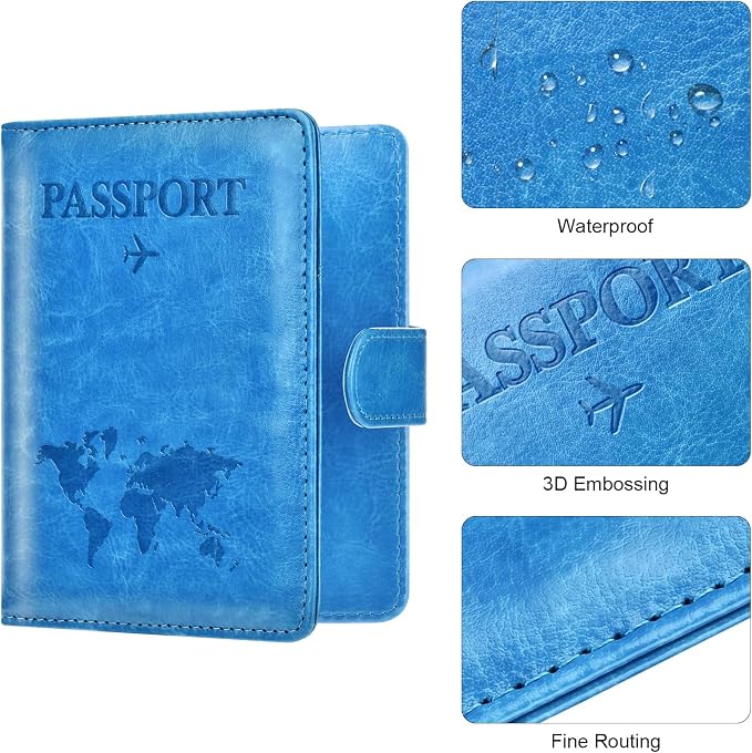 Eoehro Passport Holder for Travel Essentials, Passport Wallet Cover Case for - Image 5